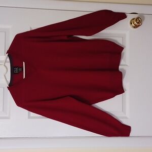 JoS. A. Bank., sz M, Molino wool, men's V-neck sweater in deep red